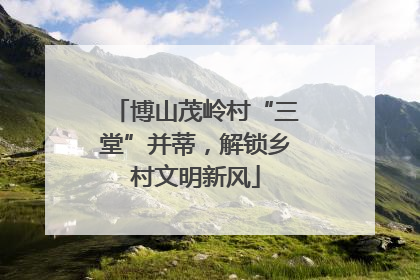 博山茂岭村“三堂”并蒂，解锁乡村文明新风